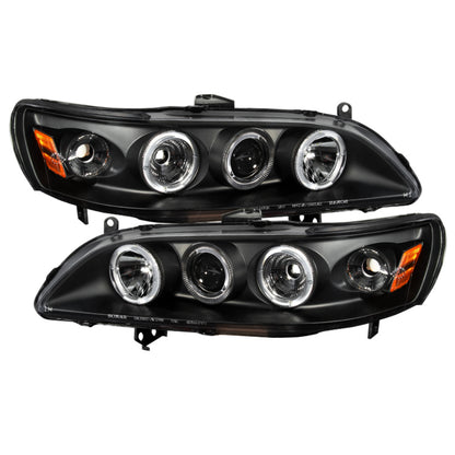 Spyder Honda Accord 98-02 1PC Projector Headlights LED Halo Amber Reflctr Blk PRO-YD-HA98-AM-BK 5010728 5010728 Photo - Primary