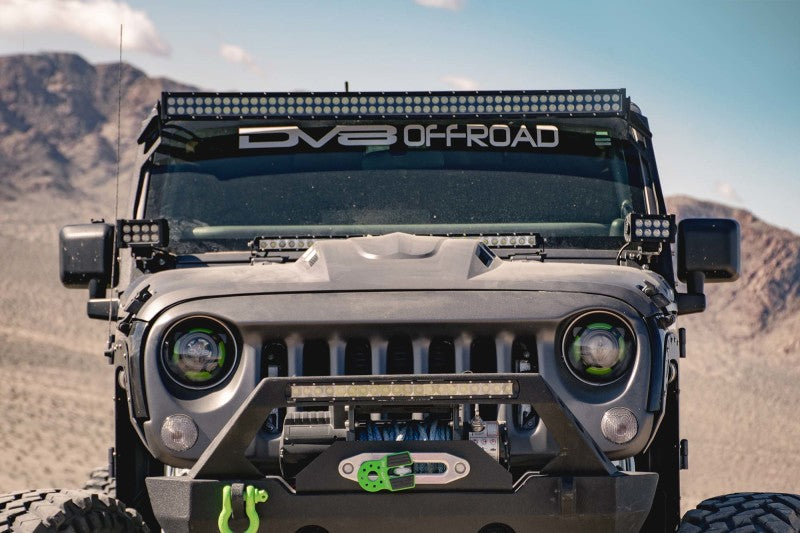 DV8 Offroad 07-18 Jeep Wrangler JK Metal Heat Dispersion Hood - Primer Black HDMB07-02 HDMB07-02 Photo - Mounted