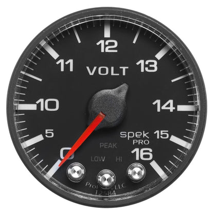 Autometer 2-1/16" Volmeter, 0-16V, Digital Stepper Motor, Spek-Pro, Black Dial P344328 User 2
