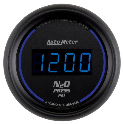 Autometer Gauge, Nitrous Pressure, 2 1/16", 1600Psi, Digital, Black Dial W/Blue 6974 Photo - Primary