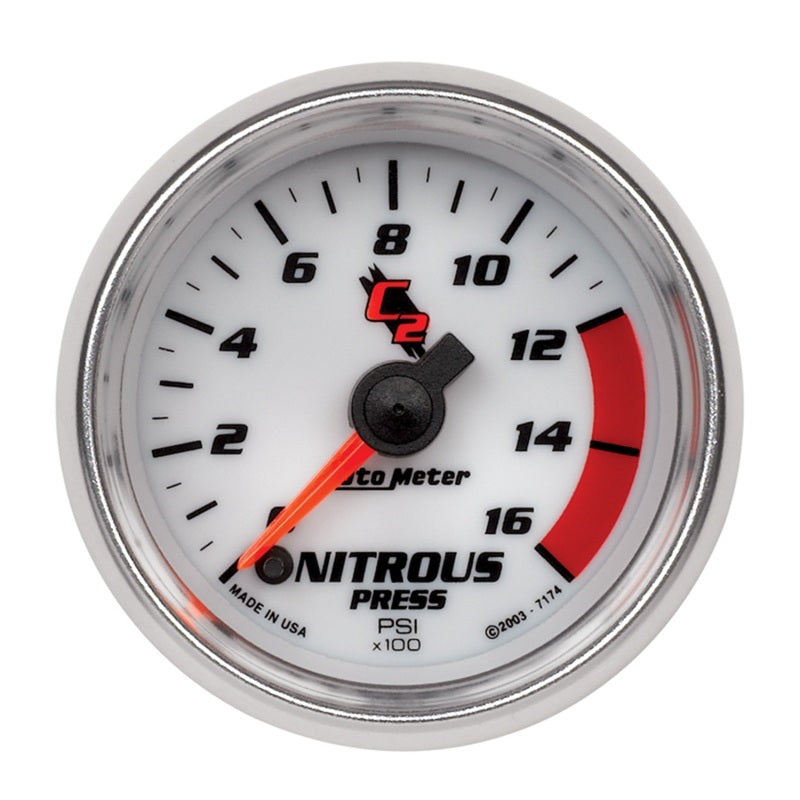 Autometer Gauge, Nitrous Pressure, 2 1/16", 1600 Psi, Digital Stepper Motor, C2 7174 Photo - Primary
