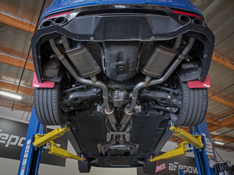 aFe Gemini XV 2.5in 304 SS Cat-Back Exhaust w/Cut-Out 18-22 Kia Stinger V6 3.3L 49-37025 49-37025 Photo - Mounted
