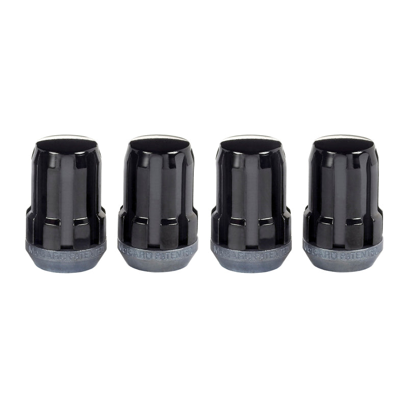 McGard SplineDrive Lug Nut (Cone Seat) M12X1.5 / 1.24in. Length (4-Pack) - Black (Req. Tool) 65357BK 65357BK Photo - out of package