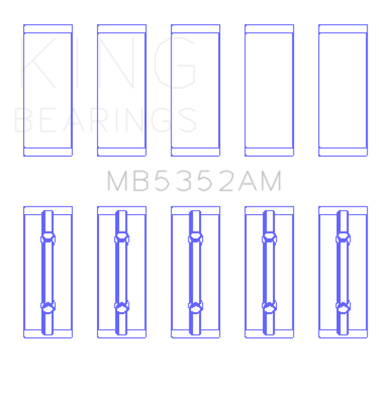 King Engine Bearings Renault K9K/K4M (Size +0.50mm) Main Bearing Set MB5352AM0.5 MB5352AM0.5 Photo - Primary