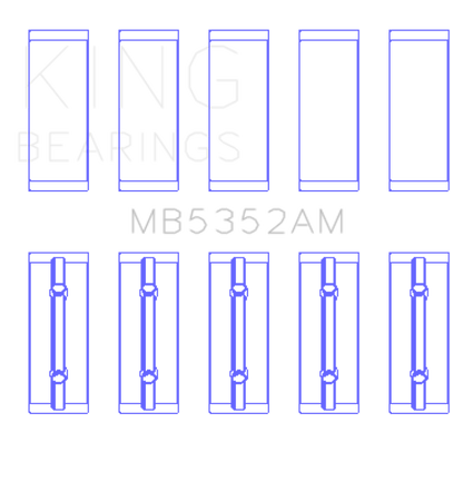King Engine Bearings Renault K9K/K4M (Size +0.25mm) Main Bearing Set MB5352AM0.25 MB5352AM0.25 Photo - Primary