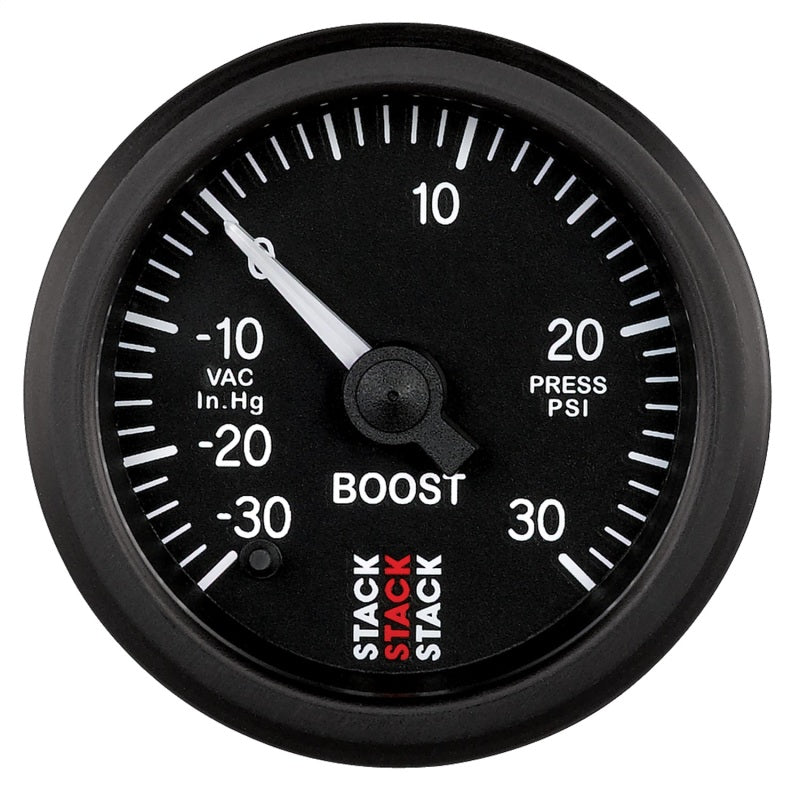 Autometer Stack 52mm -30INHG to +30 PSI (Incl T-Fitting) Pro Stepper Motor Boost Press Gauge - Black ST3312 ST3312 Photo - Primary
