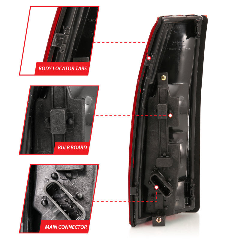 ANZO 1988-1999 Chevy C1500 Taillight Red/Clear Lens w/ Circuit Boardá(OE Replacement) 311300 311300 Photo - Unmounted