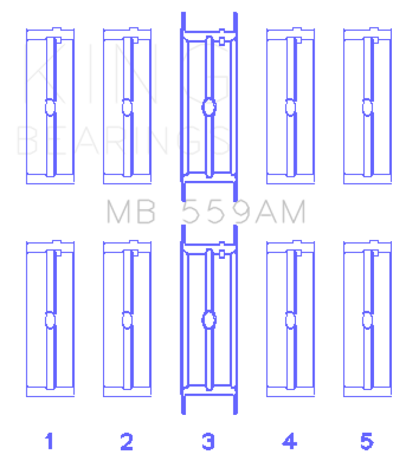 King Engine Bearings King Ford 330/352/360/390/410/428 Engine (Size 050) Main Bearing Set MB559AM050 MB559AM050 Photo - Primary
