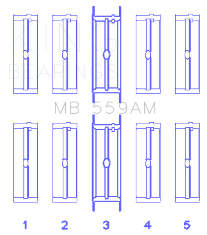 King Engine Bearings King Ford 330/352/360/390/410/428 Engine (Size 050) Main Bearing Set MB559AM050 MB559AM050 Photo - Primary