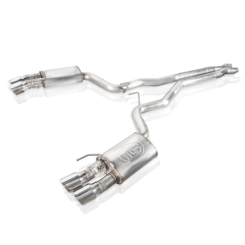 Stainless Works 2018+ Ford Mustang GT 3in Redline Series Catback X-Pipe w/Active Valves & Quad Tips M18CBXFCV M18CBXFCV Photo - Primary