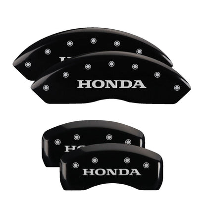MGP Caliper Covers (set of 4), Engraved Front & Rear Honda Black finish 20216SHONBK Photo - Primary