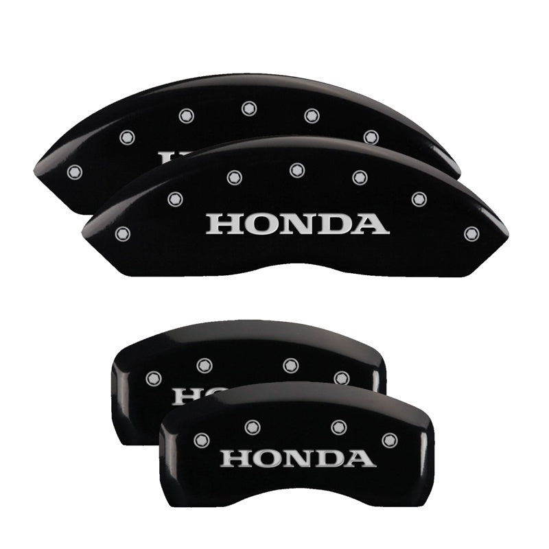 MGP Caliper Covers (set of 4), Engraved Front & Rear Honda Black finish 20216SHONBK Photo - Primary