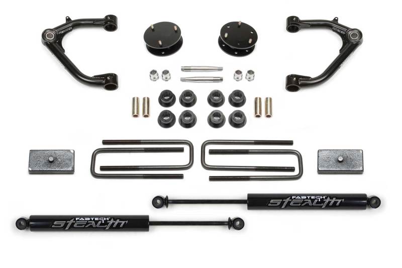 Fabtech 2019 GM K1500 3.5in Uniball UCA System w/Rear Stealth Shocks K1129M Photo - Primary