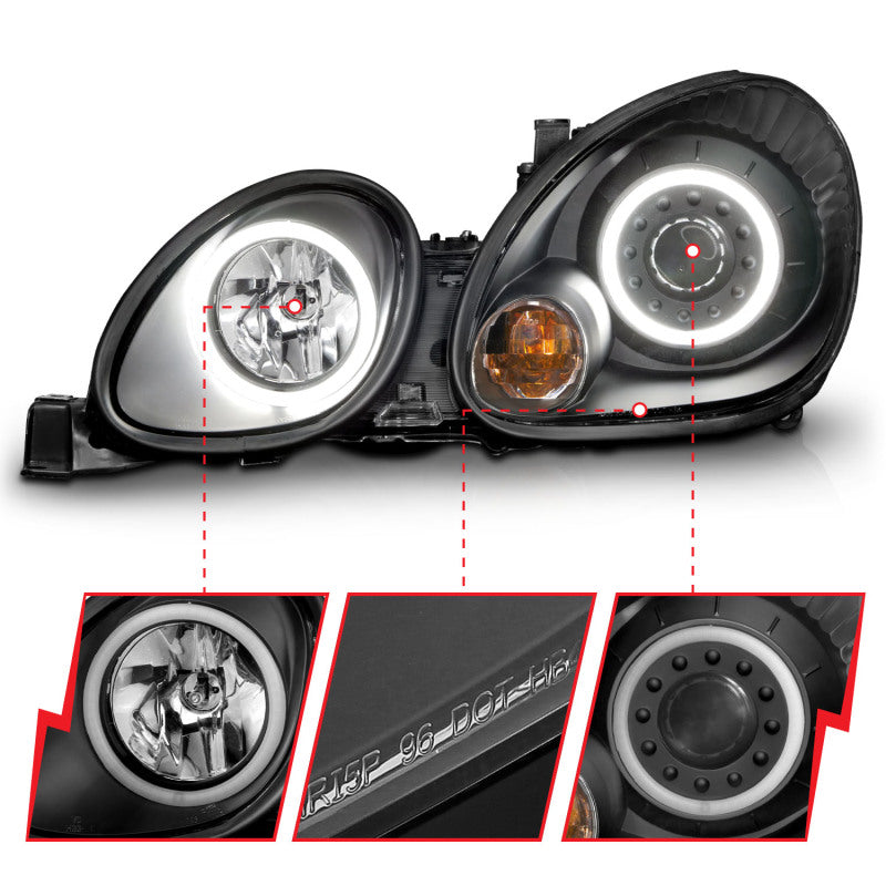 Anzo 1998-2005 Lexus Gs300 Projector Headlights w/ Halo Black 121144 User 3