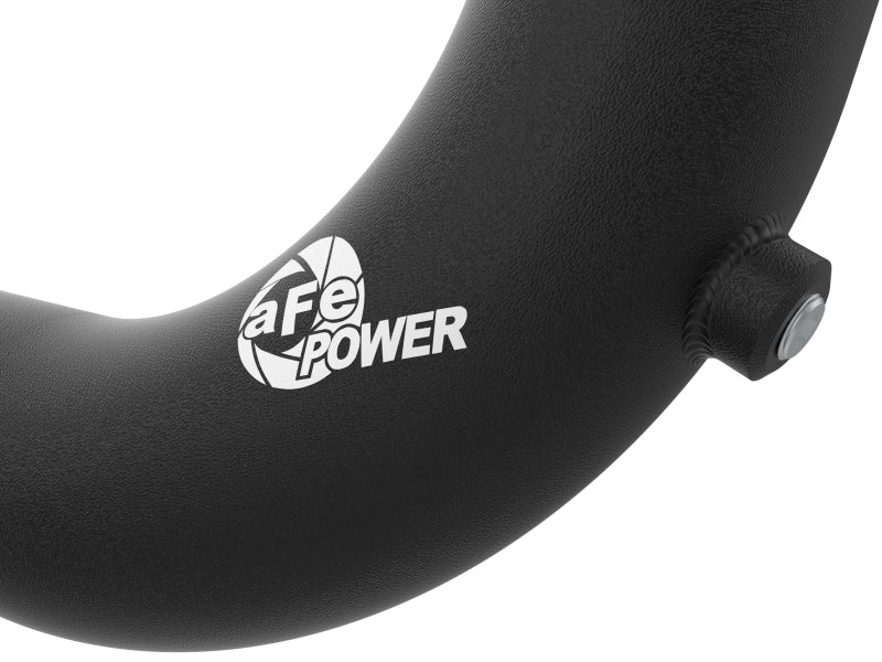 aFe BladeRunner 2-1/4 IN Aluminum Hot Charge Pipe Black 17-20 Hyundai Elantra GT L4-1.6L (t) 46-20638-B 46-20638-B Photo - Close Up