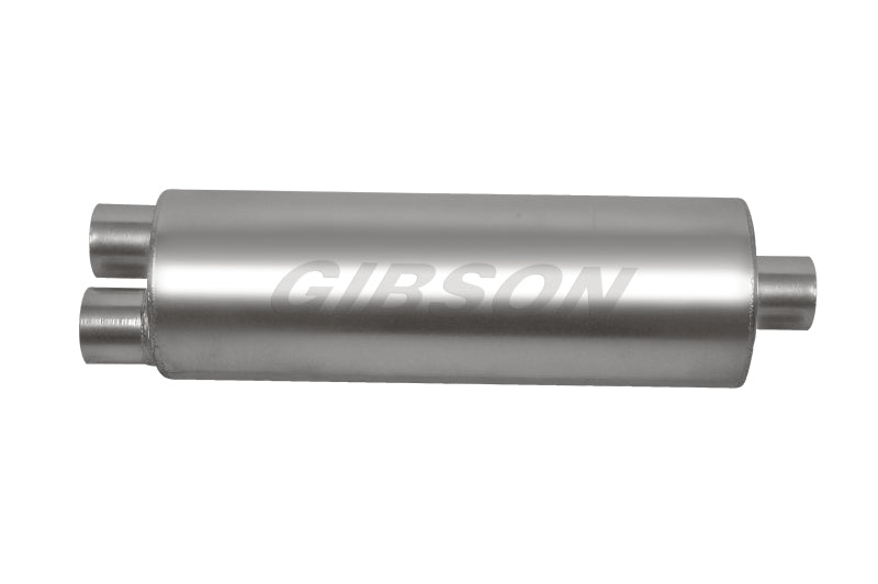 Gibson SFT Superflow Dual/Center Round Muffler - 8x24in/3in Inlet/4in Outlet - Stainless 788050S 788050S Photo - Primary
