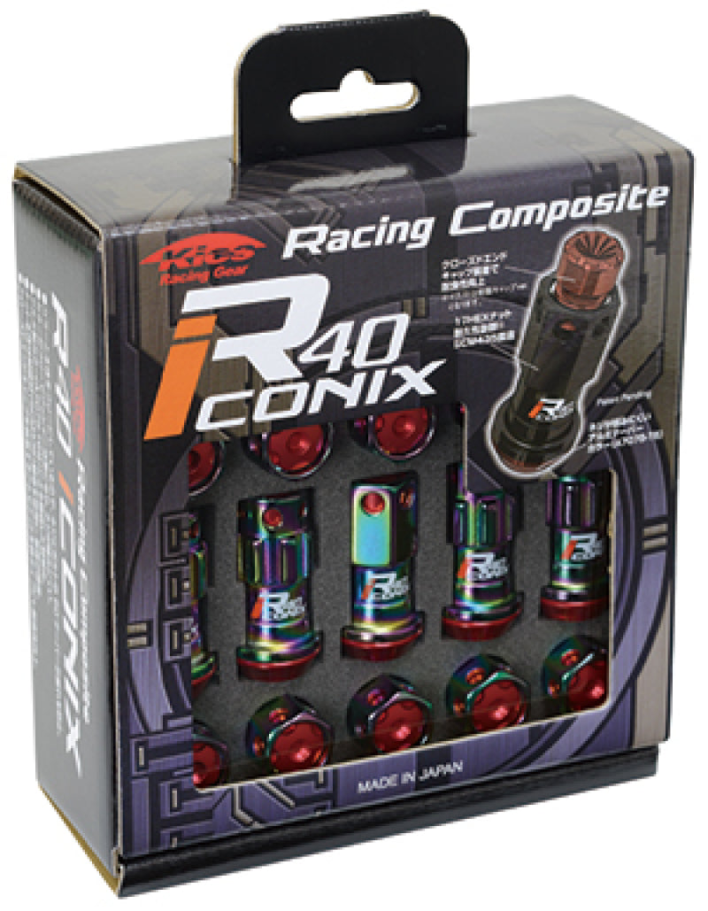 Project Kics 16+4 Neo Chrome Lock & Lug Nuts R40 Iconix w/ Aluminum Cap (Black) - 12X1.50 WRIA11NK WRIA11NK User 1