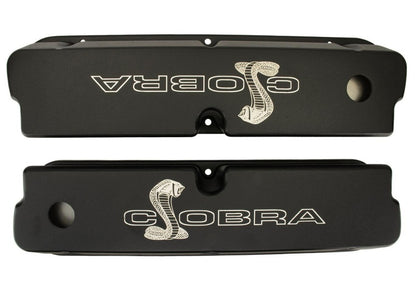 Ford SBF Valve Covers w/Cobra Logo Black FRDM6582-LE302SBK M-6582-LE302SBK Photo - Unmounted