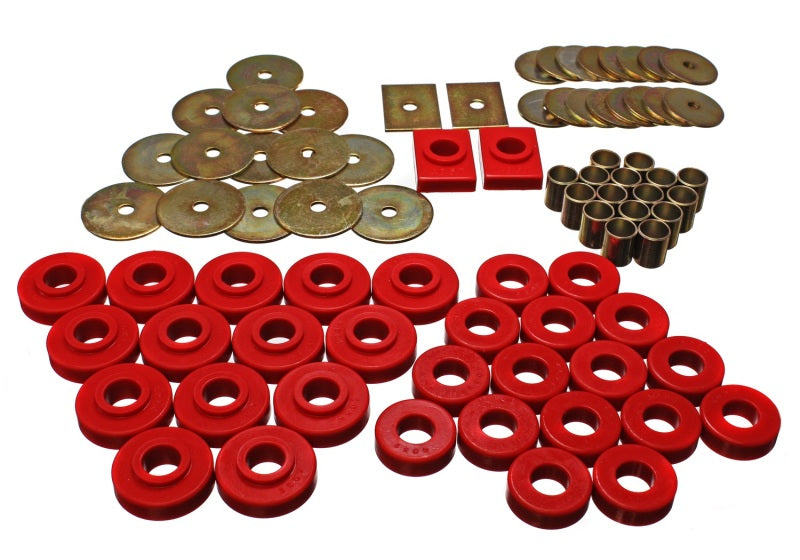 Energy Suspension Body Mount Set Red Chevrolet Bel Air All 1955-1957 3.4120R Photo - Primary