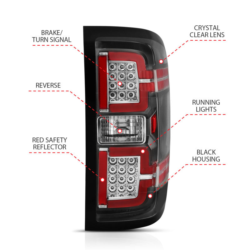 ANZO 2014-2018 Chevy Silverado 1500 LED Taillights Black 311289 311289 Photo - out of package