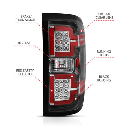 ANZO 2014-2018 Chevy Silverado 1500 LED Taillights Black 311289 311289 Photo - out of package