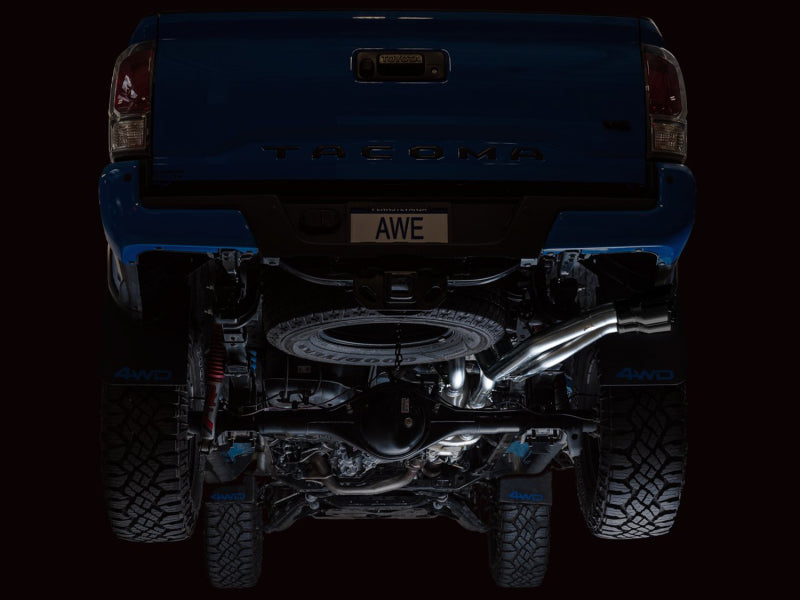 AWE Tuning AWE 16-22 Toyota Tacoma 0FG Catback Exhaust w/ BashGuard - Dual Diamond Black Tips 3015-33826 3015-33826 Photo - Mounted