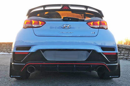 Rally Armor 2019 Hyundai Veloster N Black UR Mud Flap Red Logo MF57-UR-BLK/RD User 2