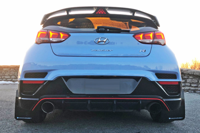 Rally Armor 2019 Hyundai Veloster N White UR Mud Flap Black Logo MF57-UR-WH/BLK User 2