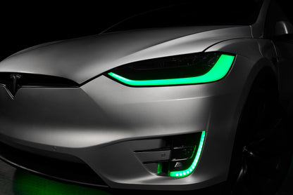 ORACLE Lighting 16-21 Tesla Model X Dynamic ColorSHIFT Headlight & Fog Light DRL Upgrade Kit 1467-332 1467-332 Photo - Mounted