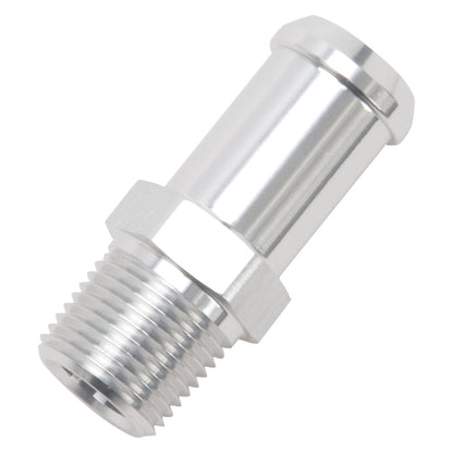 Edelbrock Hose End, Straight, 3/8" NPT to 5/8" Barb, Clear Anodize 8188 Photo - out of package