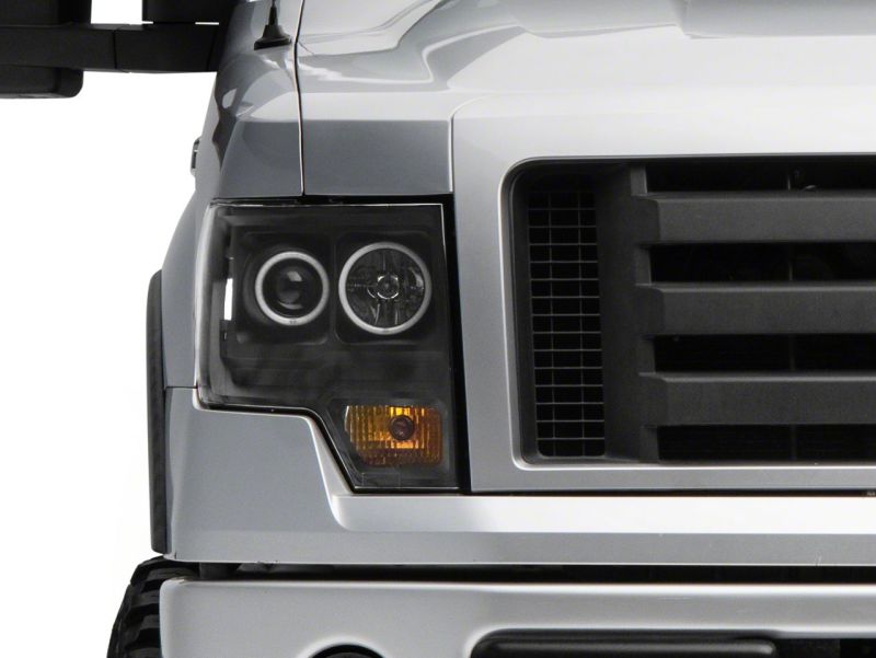 Raxiom 09-14 Ford F-150 Super White LED Halo Projector Headlights- Blk Housing (Clear Lens) T542825 T542825 Photo - Close Up