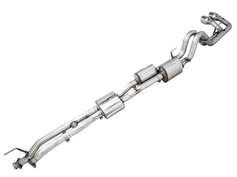 AWE Tuning AWE 16-22 Toyota Tacoma 0FG Catback Exhaust w/ BashGuard - Dual Chrome Silver Tips 3015-32826 3015-32826 Photo - Primary
