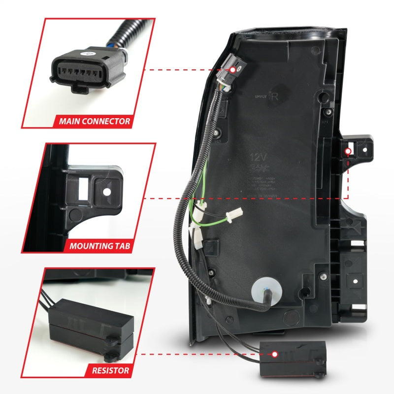 ANZO 15-20 Chevrolet Tahoe Sequential LED Tube Taillights Black 311468 311468 Photo - Unmounted