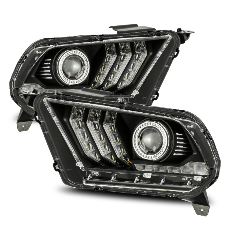 AlphaRex 10-12 Ford Mustang PRO-Series Projector Headlights Plank Style Black w/Top/Bottom DRL 880112 880112 Photo - Primary
