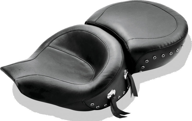Mustang Motorcycle Mustang 94-96 Harley Road King Standard Touring 1PC Seat w/Black Pearl Studs - Black 75457 75457 Photo - Primary
