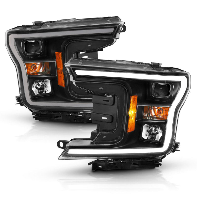 ANZO 2018-2019 Ford F-150 Projector Plank Style H.L. Black Amber (Without Switchback) 111467 111467 Photo - Unmounted