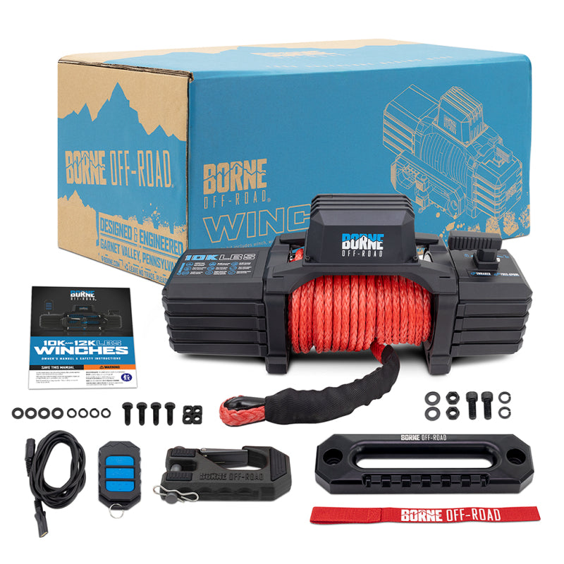Borne Off-Road 10K Winch - Red Synthetic Rope BNWN-10-SRD BNWN-10-SRD Photo - Primary