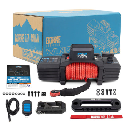Borne Off-Road 10K Winch - Red Synthetic Rope BNWN-10-SRD BNWN-10-SRD Photo - Primary