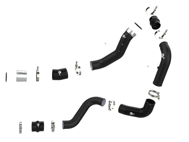 aFe 2024 GM Diesel Trucks V8 6.6L L5P BladeRunner Aluminum 3in Hot & 3.5in Cold Charge Pipe - Black 46-20704-B 46-20704-B Photo - Unmounted