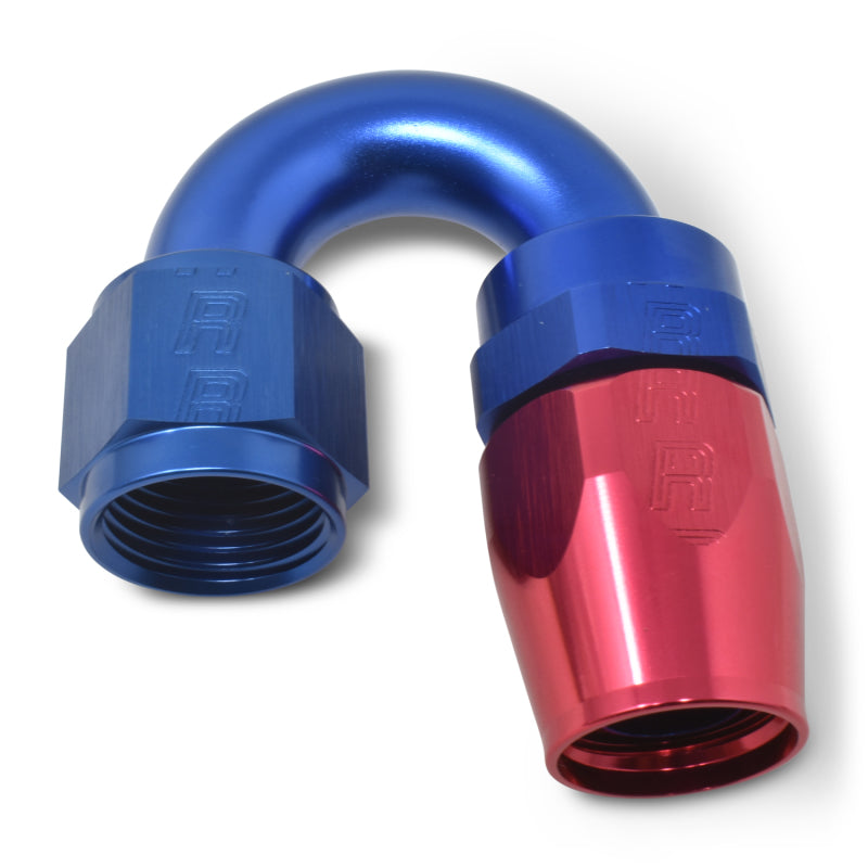 Russell #8 Full Flow Swivel 180° Tight Radius Hose Ends - Red / Blue 613510 Photo - out of package