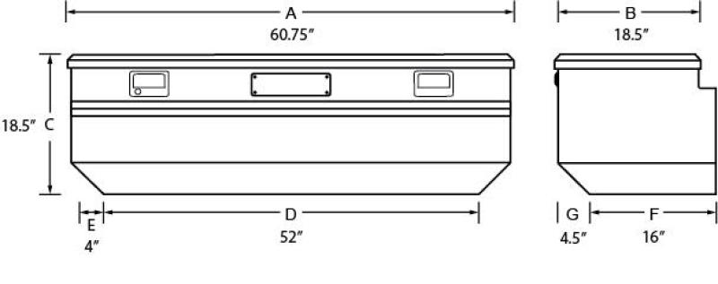 Tradesman Aluminum Flush Mount Truck Tool Box (60in.) - Brite 9460T