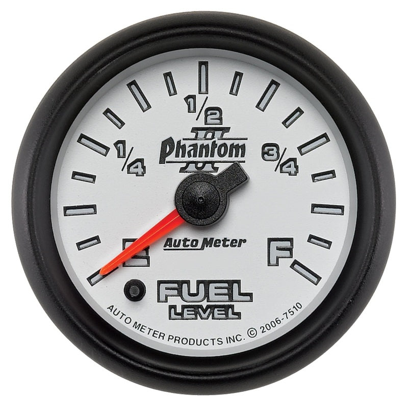 Autometer Gauge, Fuel Level, 2 1/16", 0-280 Programmable, Phantom II 7510 Photo - Primary
