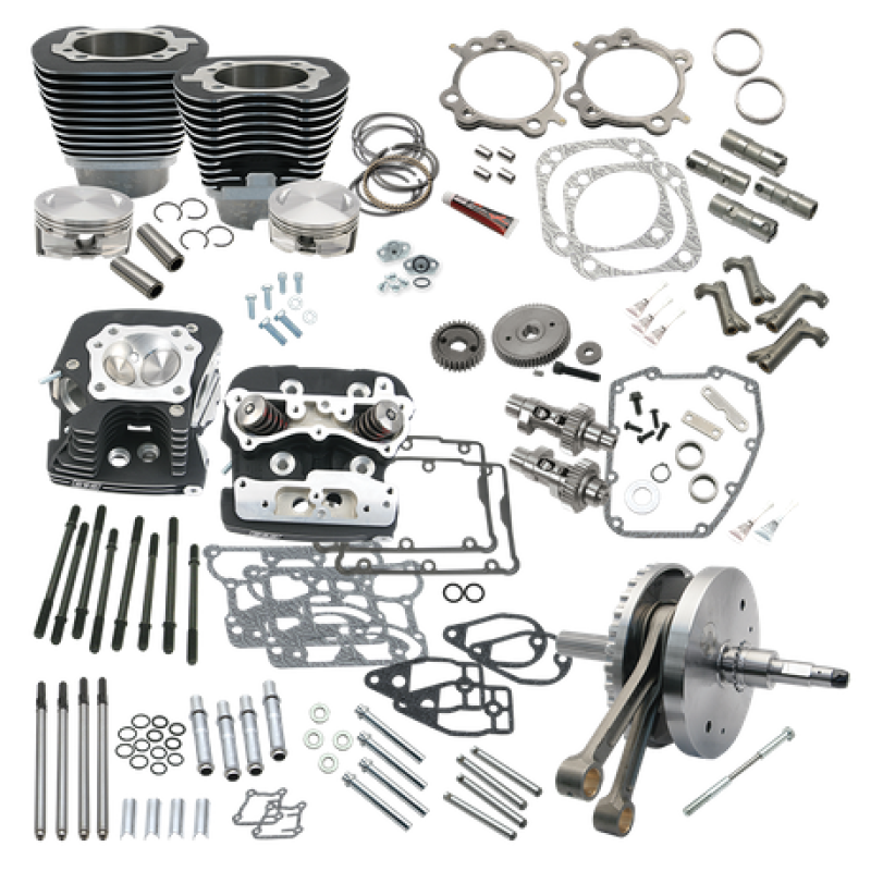 S&S Cycle 2007 BT w/ Balancer 124in Hot Set Up Kit - Wrinkle Black 900-0569 900-0569 User 1
