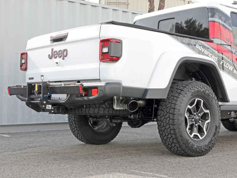 aFe 2021+ Jeep Gladiator V6-3.0L (td) Vulcan Series 3in 304 SS DPF-Back Exhaust System - Black Tip 49-38093-B 49-38093-B Photo - Mounted
