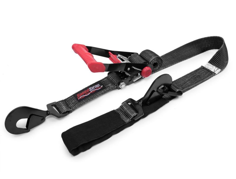 SpeedStrap 2In x 8Ft Ratchet Tie Down w/ Twisted Snap Hooks & Axle Strap Combo - Black 27001-US