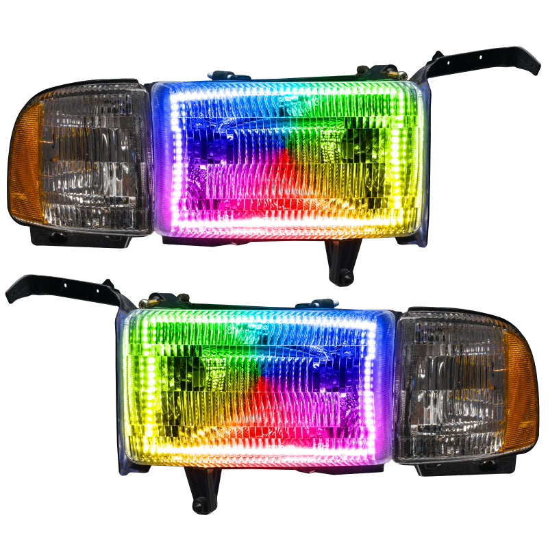ORACLE Lighting Oracle 94-02 Dodge Ram Pre-Assembled Halo Headlights - ColorSHIFT w/o Controller 8167-334 8167-334 Photo - Primary