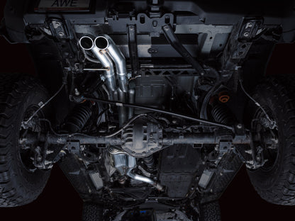 AWE Tuning 22-24 Ford Bronco Raptor 4WD Dual BashGuards Cat-Back SwitchPath Exhaust (No Tips) 3025-31327 3025-31327 Photo - Mounted