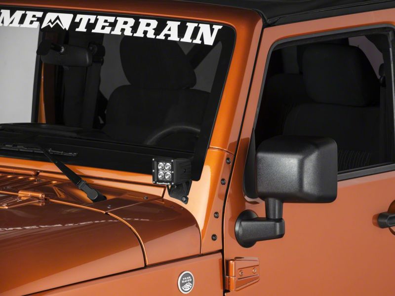 Raxiom 07-18 Jeep Wrangler JK Windshield Mounted Light Brackets J106735 J106735 Photo - Close Up