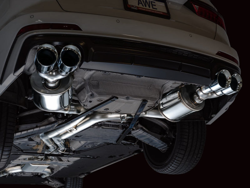 AWE Tuning 19-23 Audi C8 S6/S7 2.9T V6 AWD Touring Edition Exhaust - Chrome Silver Tips 3015-42103 3015-42103 Photo - Mounted
