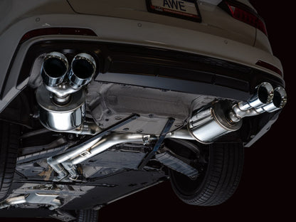 AWE Tuning 19-23 Audi C8 S6/S7 2.9T V6 AWD Touring Edition Exhaust - Chrome Silver Tips 3015-42103 3015-42103 Photo - Mounted